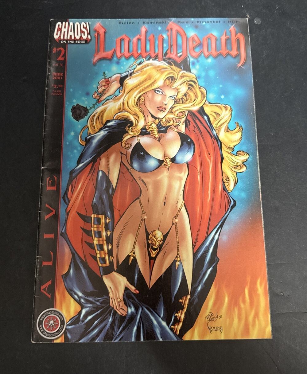 Chaos On The Edge Lady Death Alive #2 Comic Book Chyna WWF June 2001